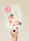 40 happy birthday met taart