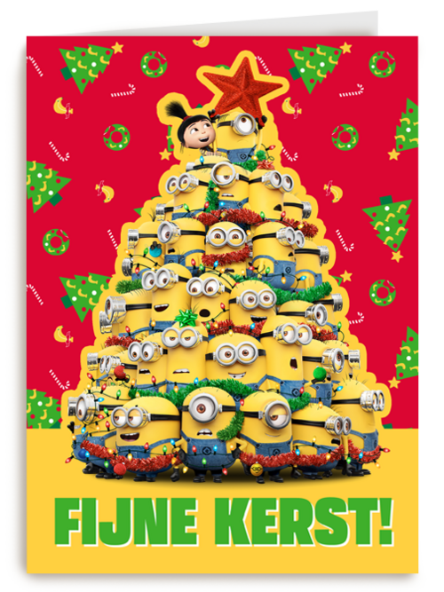 Kerstkaart Minions fijne kerst