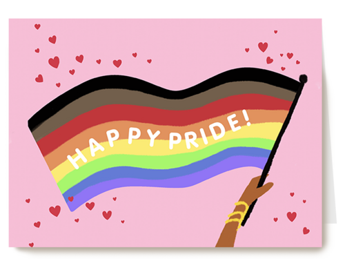 Happy Pride waving flag