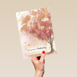 Condoleance oprechte deelneming boom roze