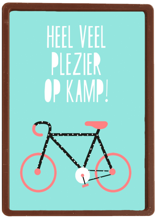 Op kamp kaart Heel veel plezier op kamp Fiets