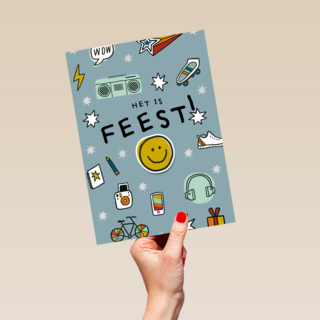 verjaardagskaart het is feest