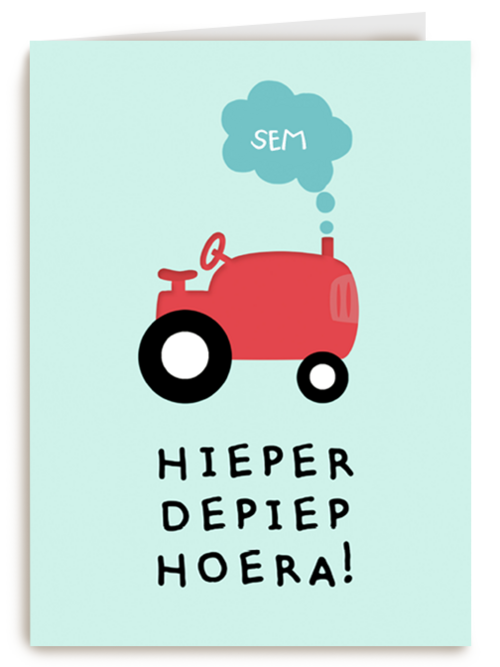 Verjaardagskaart tractor
