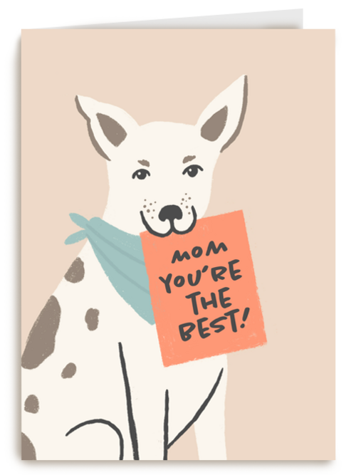 Moederdagkaart hond met mom you are the best