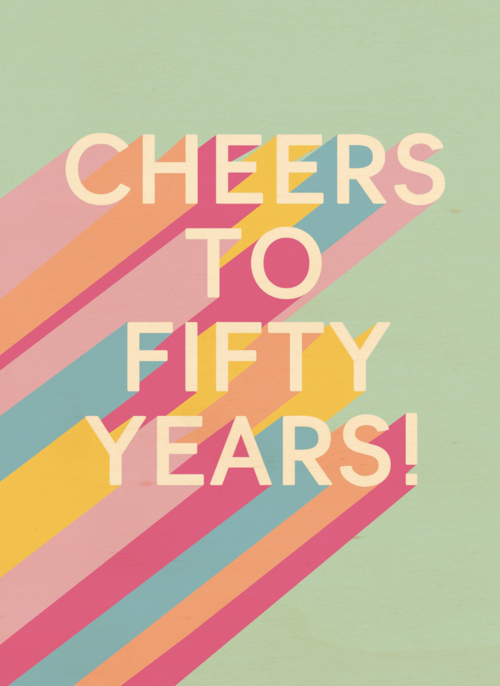 Verjaardagskaart vrouw cheers to fifty years 50