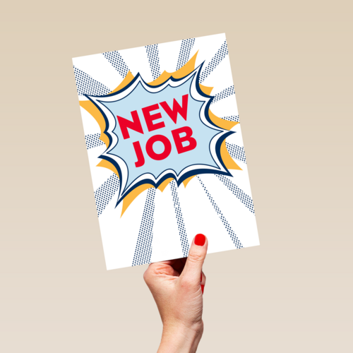 nieuwe baan kaart new job