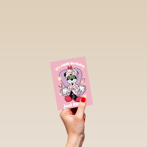 Minnie Mouse verjaardagskaart just relax
