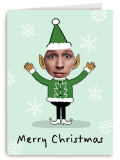 merry christmas met deze foto elf kaart