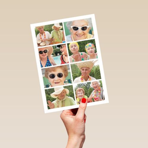 dubbele fotokaart staand acht gelijke foto