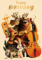 Folio verjaardagskaart dieren orkest