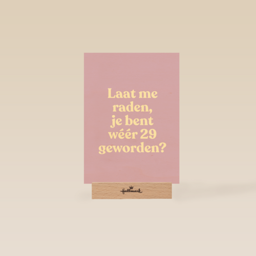 verjaardag kaart vrouw weer 29 geworden