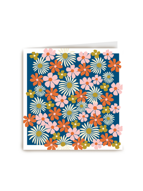 Blanco kaart gekleurde bloemen
