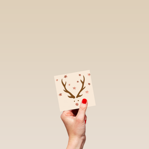 kerstkaart hip rudolph the red nose reindeer