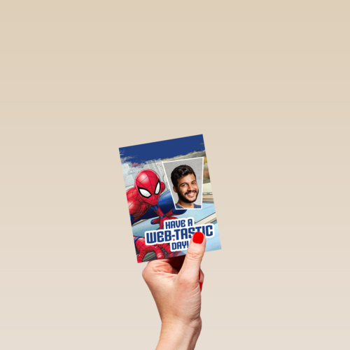 Spiderman fotokaart web tastic day