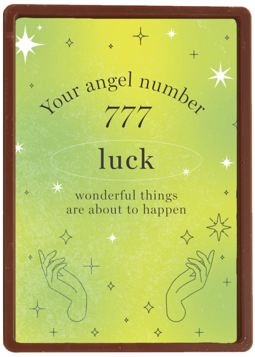 Chocolade Kaart | Hallmark | Angel Numbers 777 Luck Stijlvol