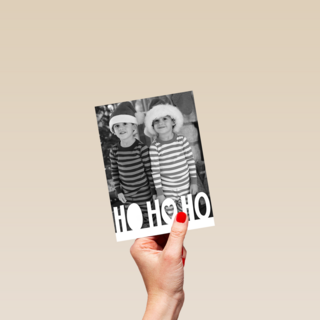 fotokaart met ho ho ho als tekst