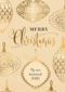 Merry Christmas gouden kersthangers