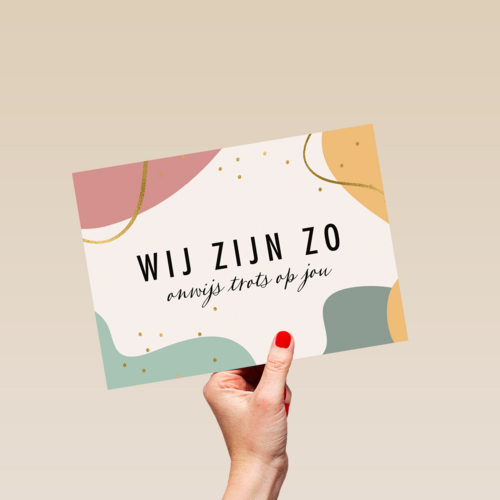 compliment kaart wij zijn zo onwijs trots op jou