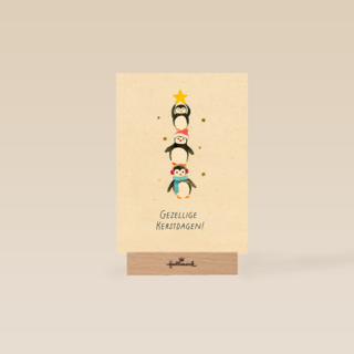 Kinderpostzegels Gezellige Pinguin kerstdagen