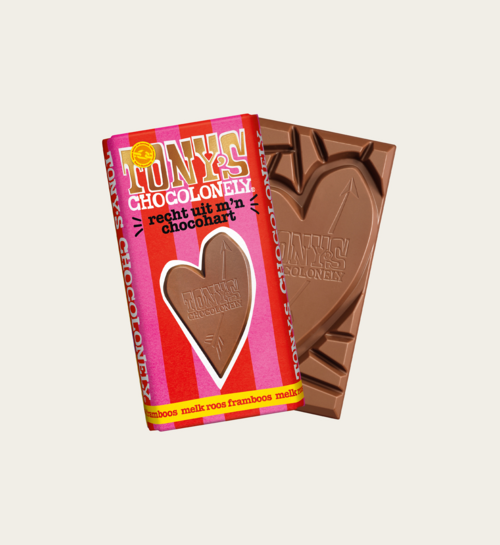 Tony Chocolonely Recht Uit Mijn Chocohart Melk Roos Framboos
