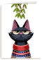 grumpy kat under the mistletoe