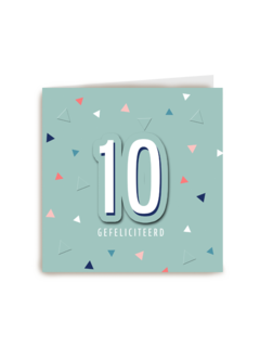 verjaardag kaart stijlvol leeftijd 10