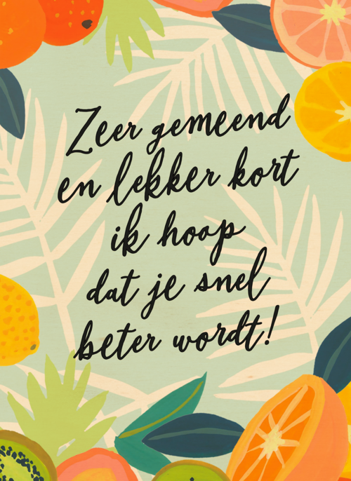 Houten Kaart Beterschapskaarten | Houten Kaart Hallmark | Beterschapskaarten | Beterschapskaart Rijmend Zeer Gemeend En Lekker Kort