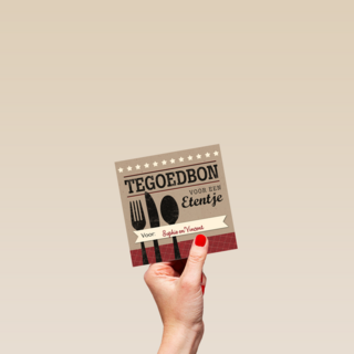 Tegoedbon voor een etentje