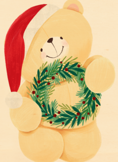 kerstkaart forever friends kerstkrans