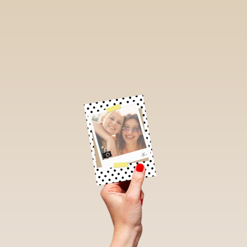 fotokaart blanco wit met zwarte stippen