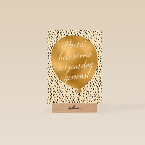 Verjaardagskaart man vrouw hip Gouden ballon