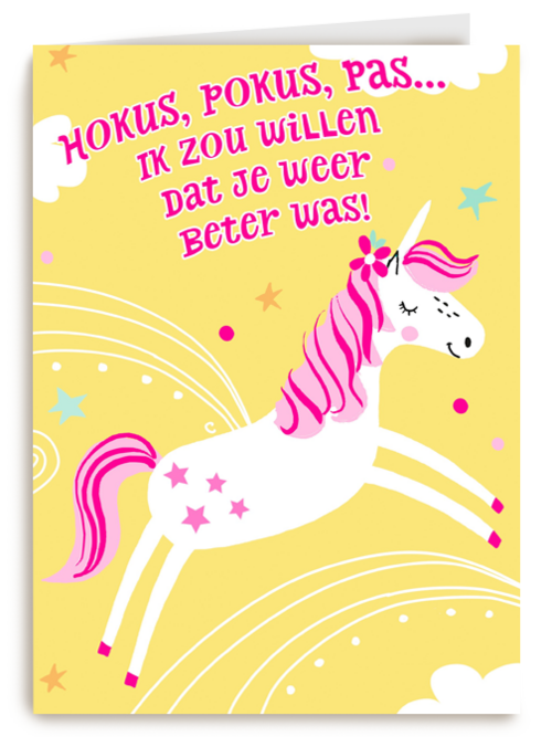 Beterschapskaart unicorn hokus pokus pas
