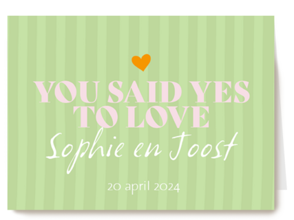 You said yes to love text editable