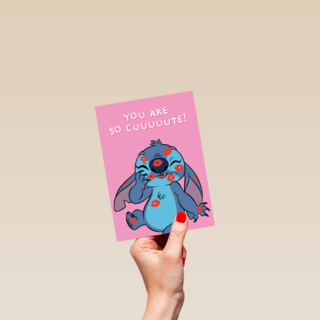 Valentijnskaart Stitch you are so cuuuuute