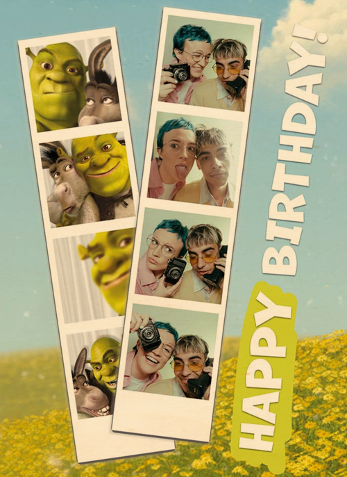 happy birthday met shrek fotokaart