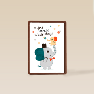 Vaderdagkaart olifantjes eerste Vaderdag