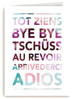 tot ziens bye bye au revoir adios