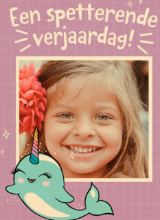 een spetterende narwal verjaardag voor jou