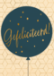 Verjaardagskaart man hip Ballon met gefeliciteerd