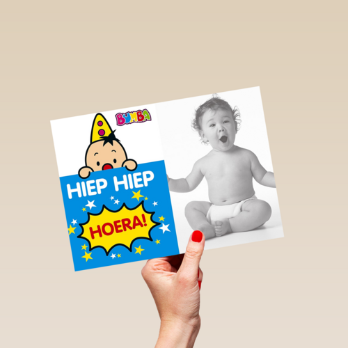 fotokaart bumba hiep hiep hoera bumba kaart