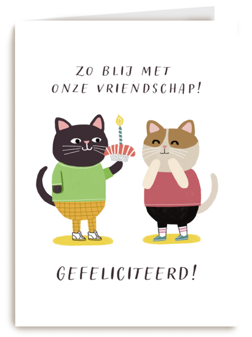 verjaardagskaart met sushi voor een kat