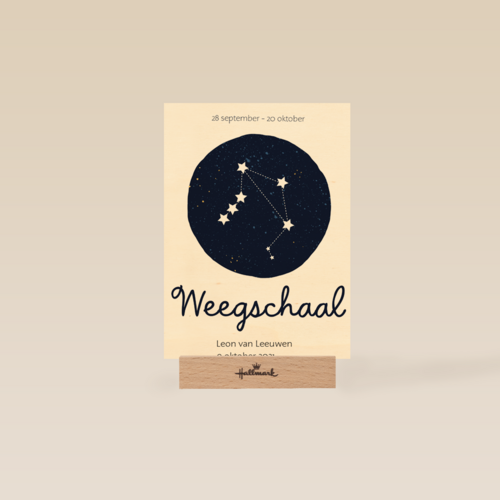 sterrenbeeld kaart weegschaal aanpasbare tekst