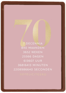 Verjaardagskaart 70 roze gouden letters