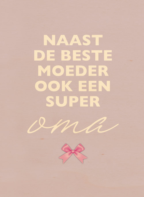 Houten Kaart Moederdag | Houten Kaart Hallmark | Moederdag | Moederdag Kaart Hip Ook Een Super Oma