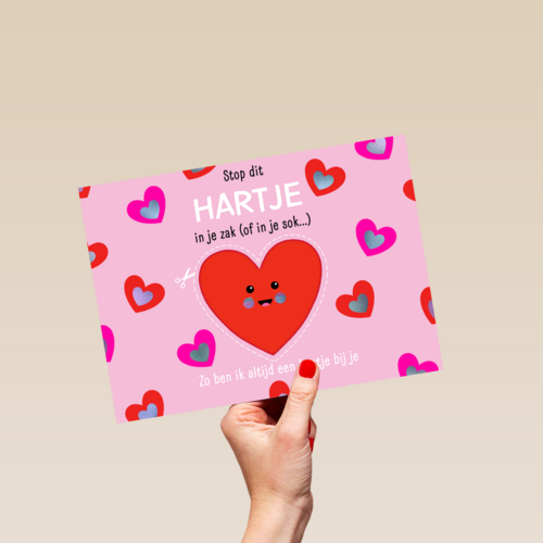 valentijn kaart stop dit hartje in je zak