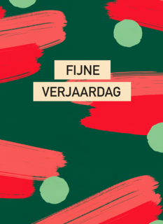 verjaardag kaart stijlvol fijne verjaardag groen rood