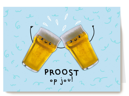 gefeliciteerd kaart klassiek proost op jou