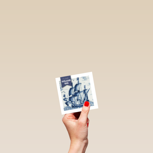 studio art kaart van schilderij met boot fijne verjaardag