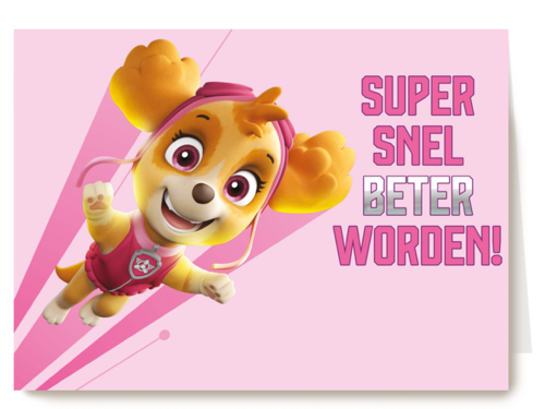 Paw Patrol beterschapskaart meisje