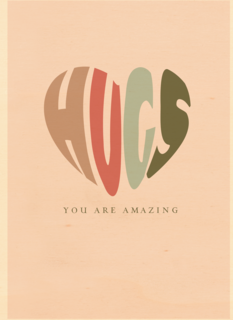 Valentijnskaart Hugs you are amazing
